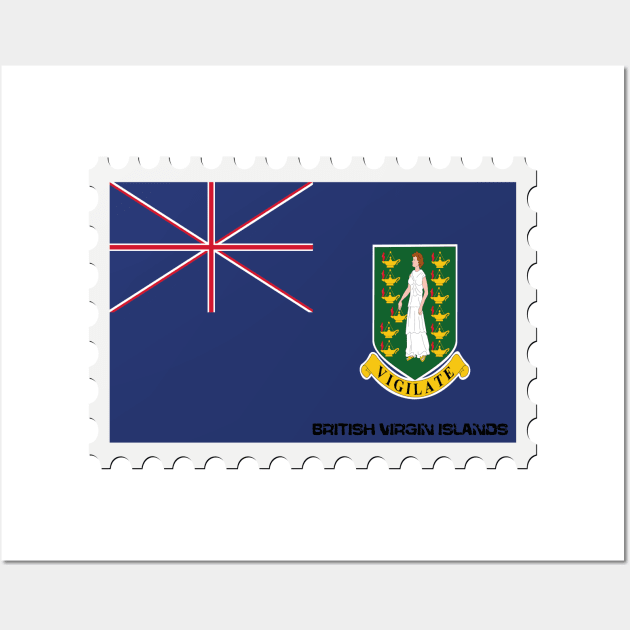 British Virgin Islands Stamp Flag - Postage Stamps Wall Art by Art master